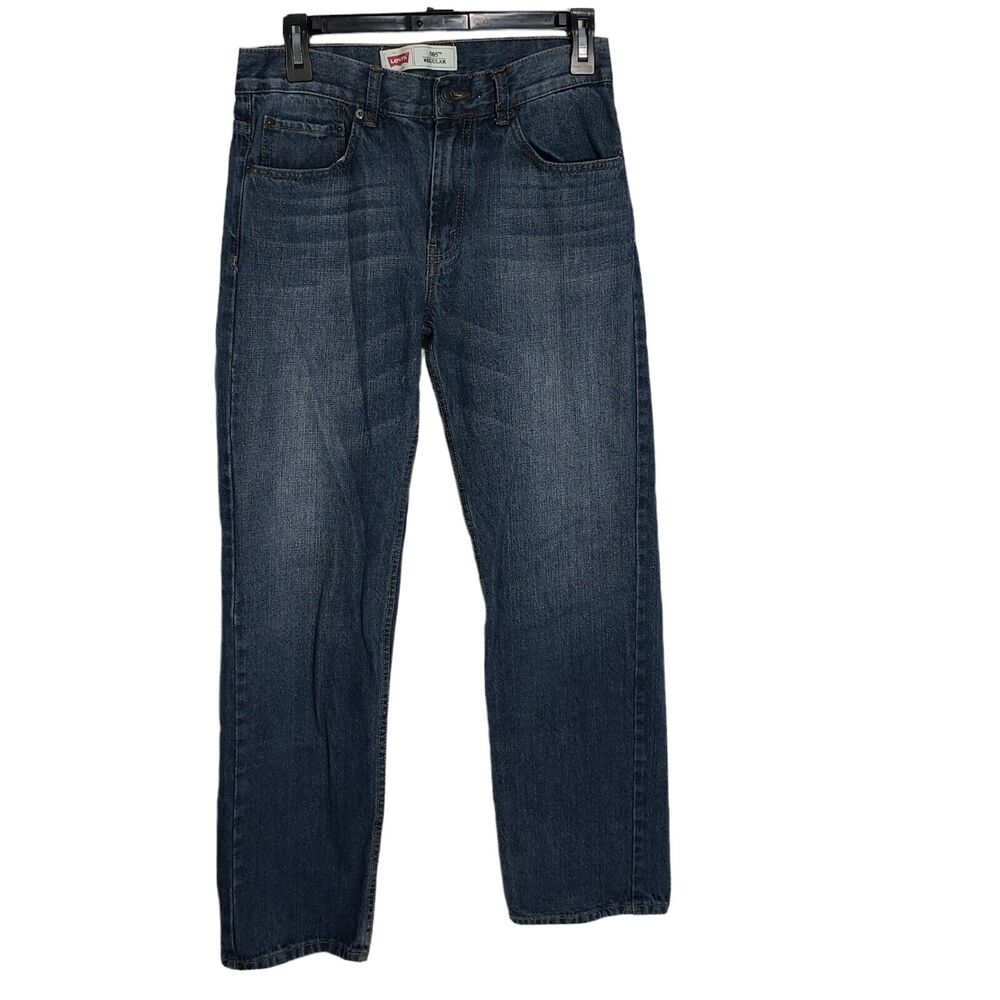 Levi's Boys 505 Jeans Size 18 29X29 Regular Straight Leg Fit Med Wash Denim